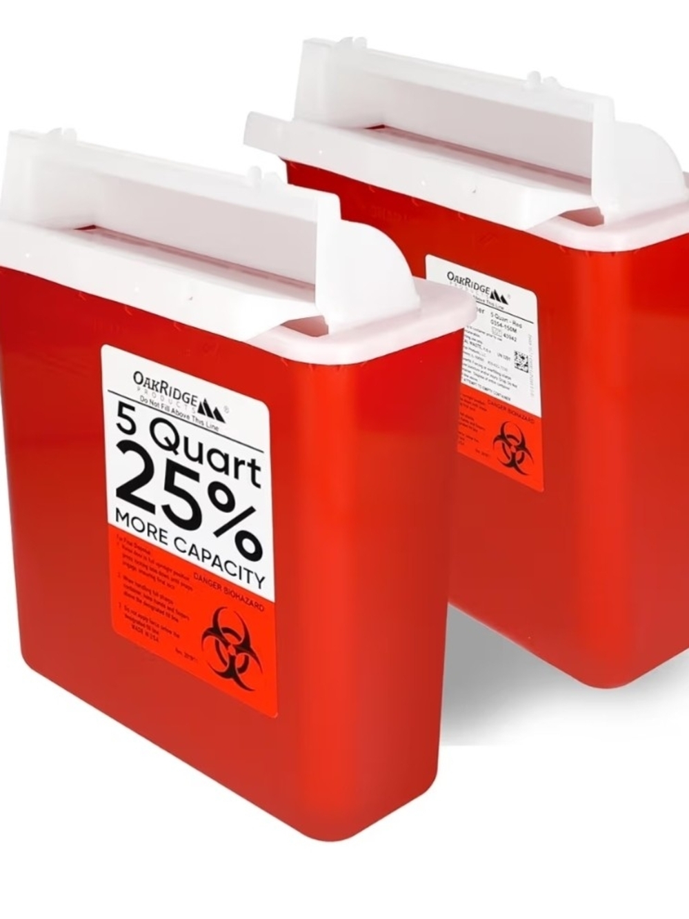 Sharps Container for Home Use and Professional 5 Quart (2-Pack), Biohazard Needl